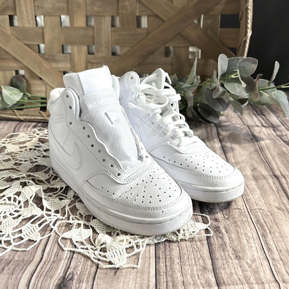 Nike court vision white high tops